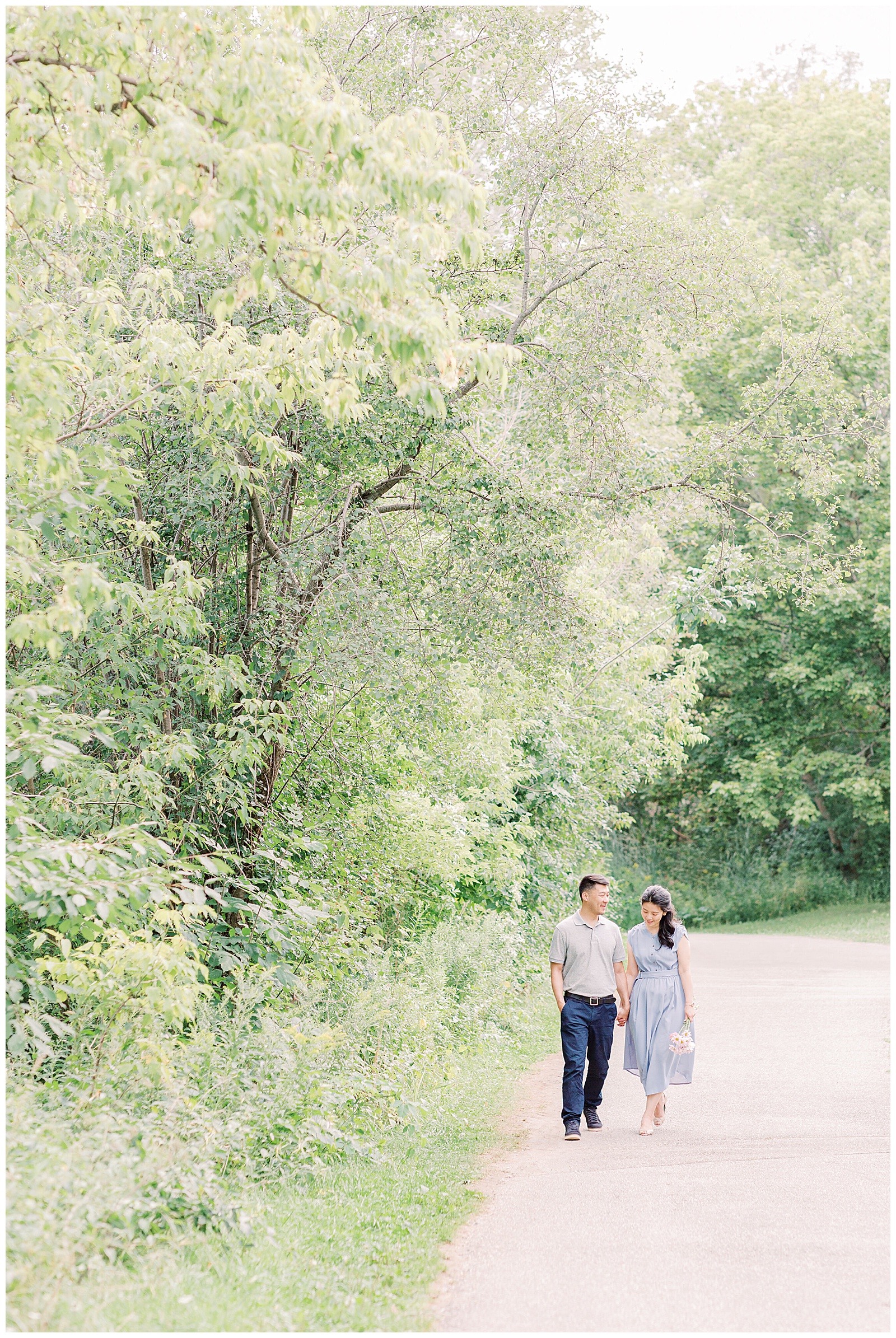 Couple walking on East Don Parkland Trail