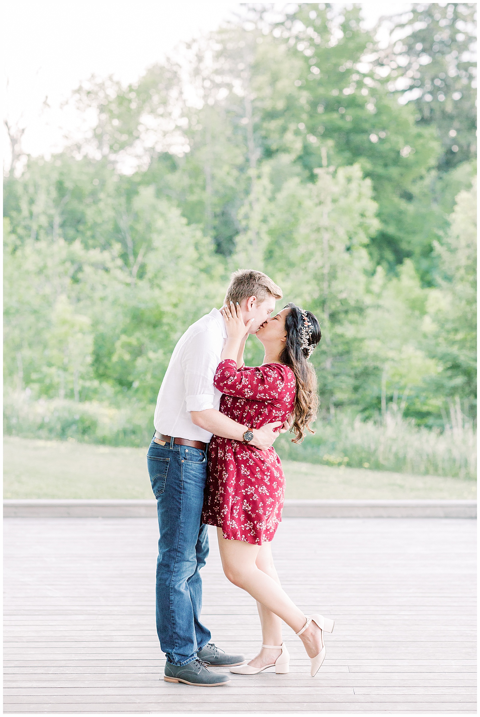 Wilcox Lake Engagement Session Couple kissing
